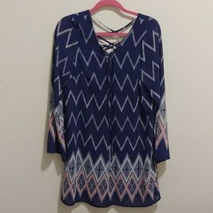 Sheer Peasant styled Tunic with Lace Up Necklines